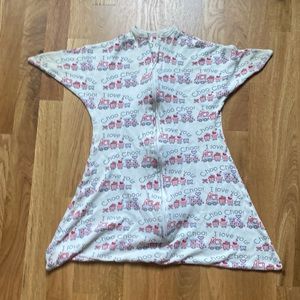 Sleeping baby zippedy zip medium sleep sac choo choo pattern
